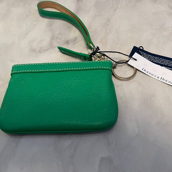 Dooney & Bourke Lucca Pebble Leather Medium Wristlet, Kelly Green, Leather - Picture 3 of 6